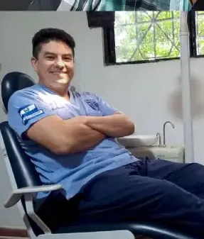 Dr. Enrique Berrios in his dental chair